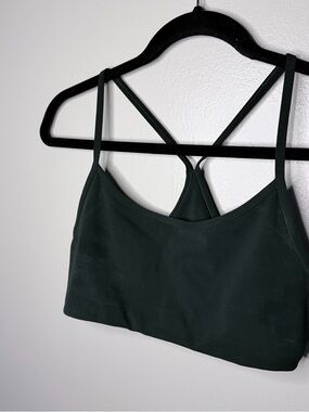 Vuori All The Feels Bra Forest Green Strappy Sports Bralette